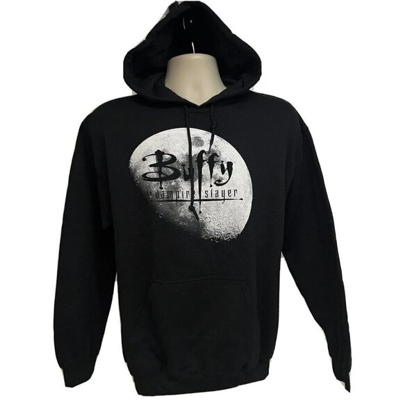 Buffy the Vampire Slayer Black Pullover Hooded Sweatshirt Medium Pocket Cotton